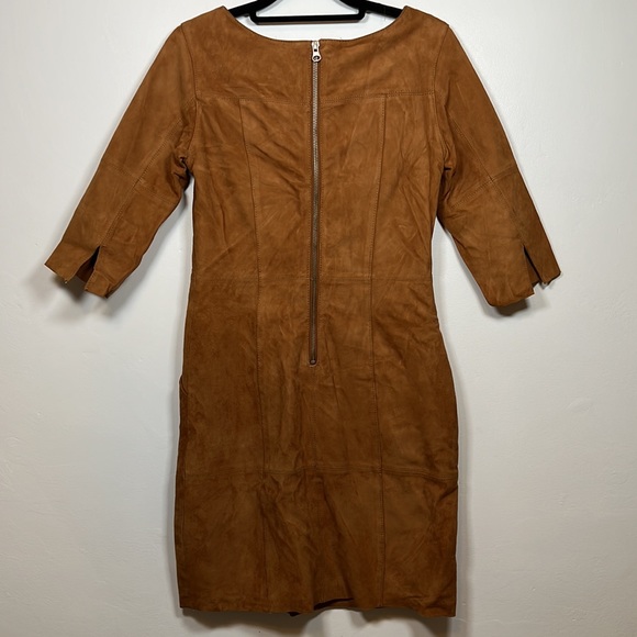 H&M 100% real suede 3/4 sleeved midi dress EUR 32 - Picture 2 of 6